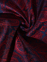 Red & Navy Paisley Performance Silk™ Pocket Square - TOSSIDO