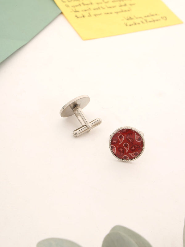 Red Paisley Cufflinks - TOSSIDO