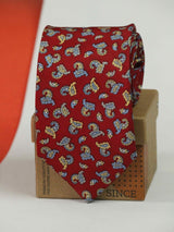 Red Paisley Printed Silk Necktie - TOSSIDO