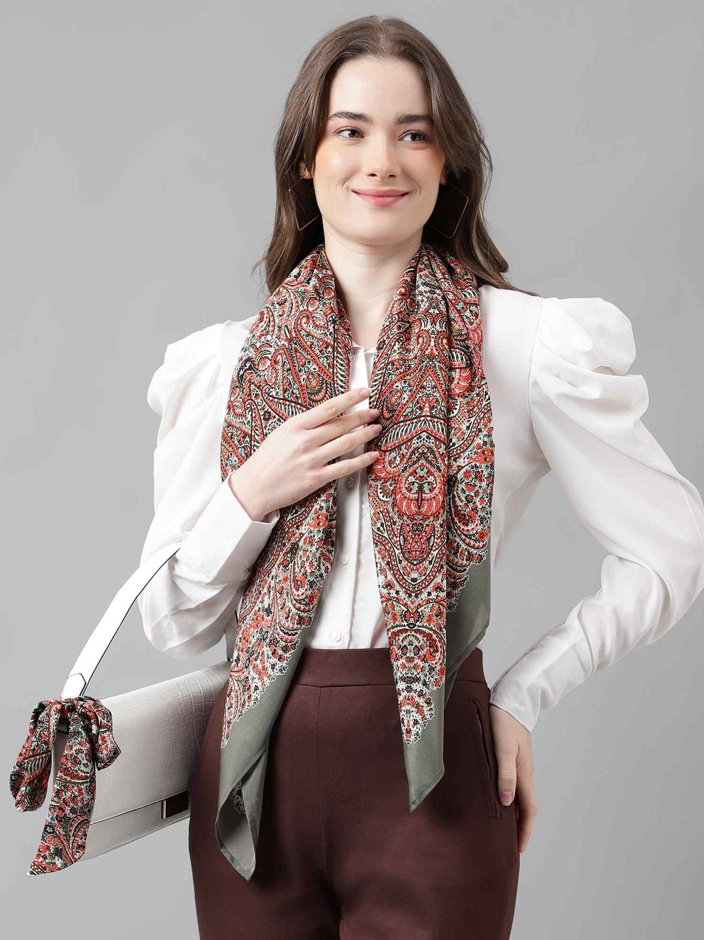 Red Paisley Scarf & Scarf Bag Set