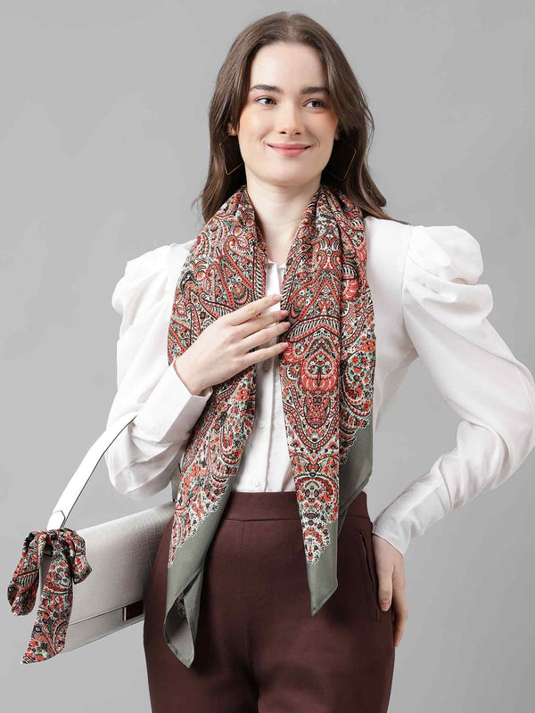 Red Paisley Scarf & Scarf Bag Set - TOSSIDO