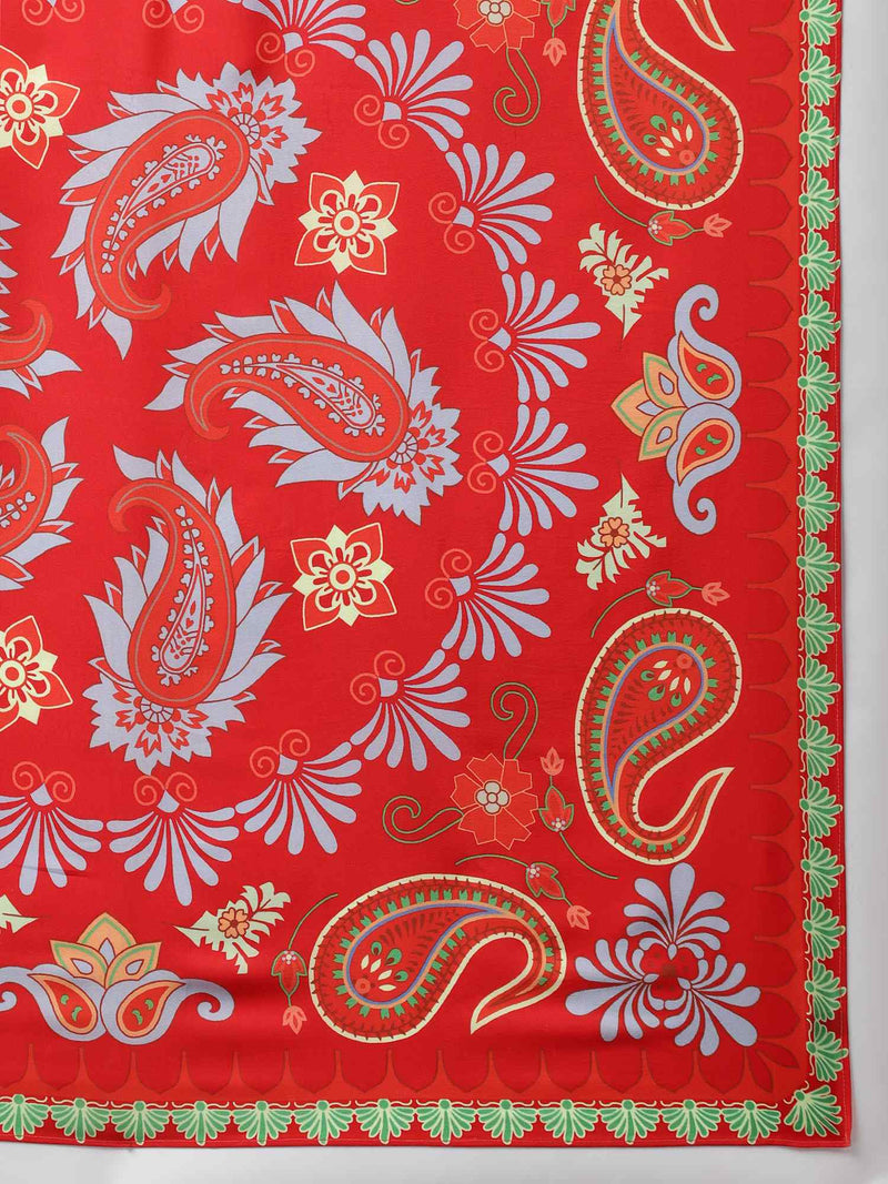 Red Paisley Scarf & Scarf Bag Set - TOSSIDO