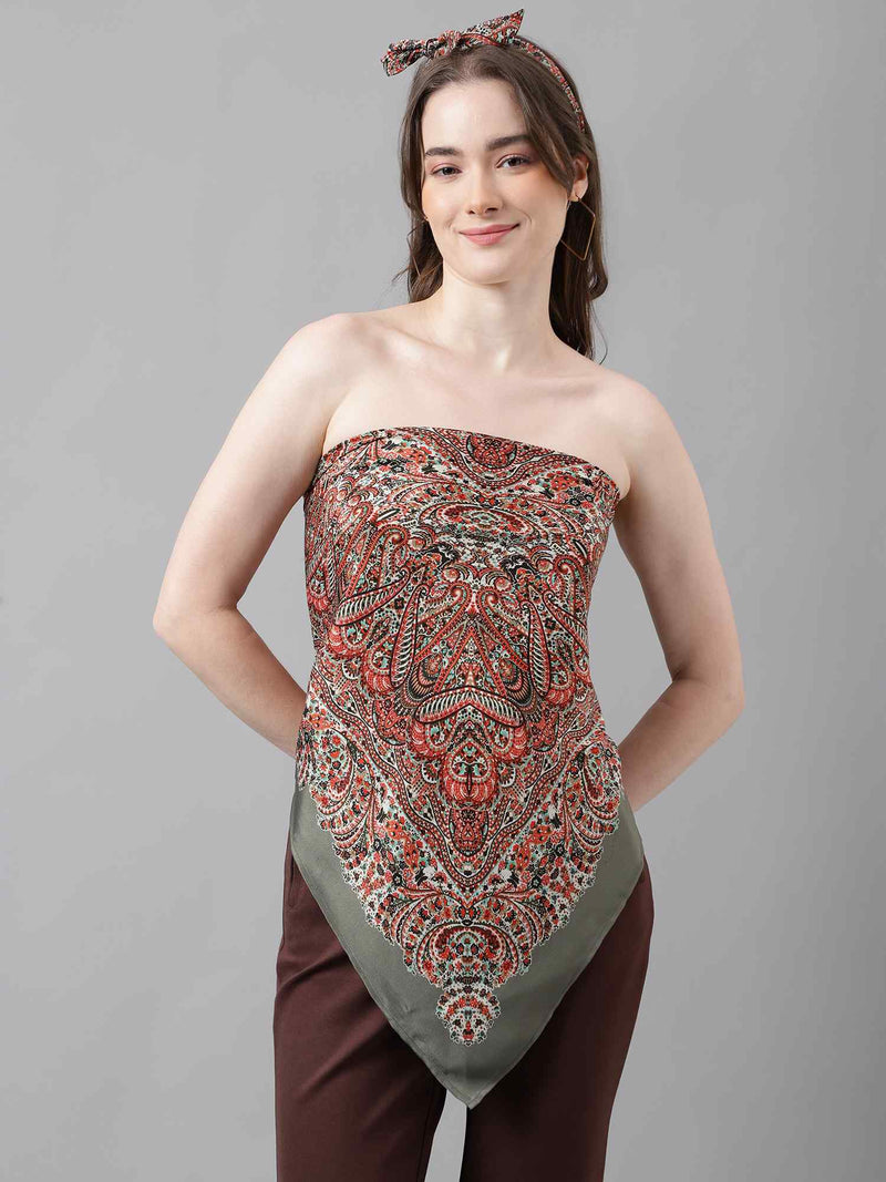 Red Paisley Scarf & Scarf Bag Set - TOSSIDO