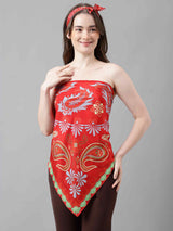 Red Paisley Scarf & Scarf Bag Set - TOSSIDO