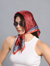 Red Paisley Short Scarf - TOSSIDO
