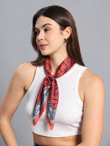 Red Paisley Short Scarf - TOSSIDO