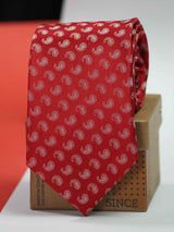 Red Paisley Silk Necktie - TOSSIDO