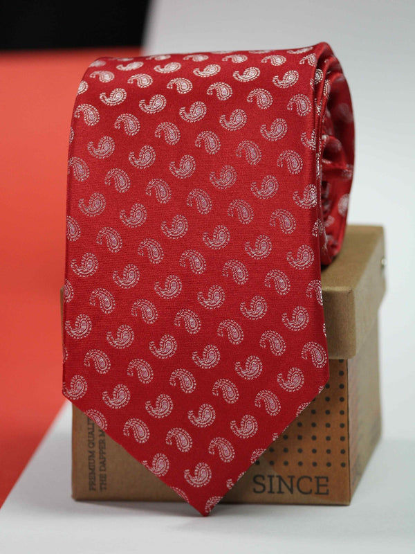 Red Paisley Silk Necktie - TOSSIDO