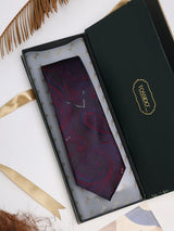 Red Paisley Woven Silk Necktie - TOSSIDO