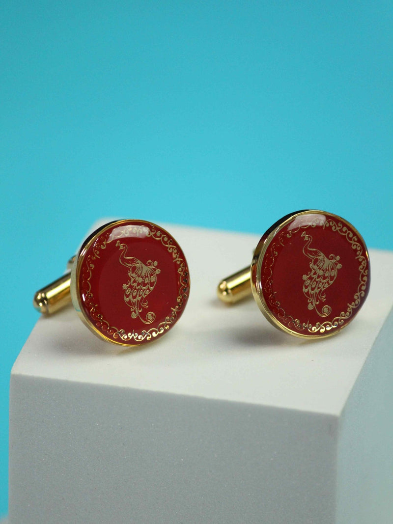 Red Peacock Cufflinks - TOSSIDO