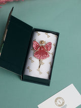 Red & Pink Crystal Fairy Brooch - TOSSIDO