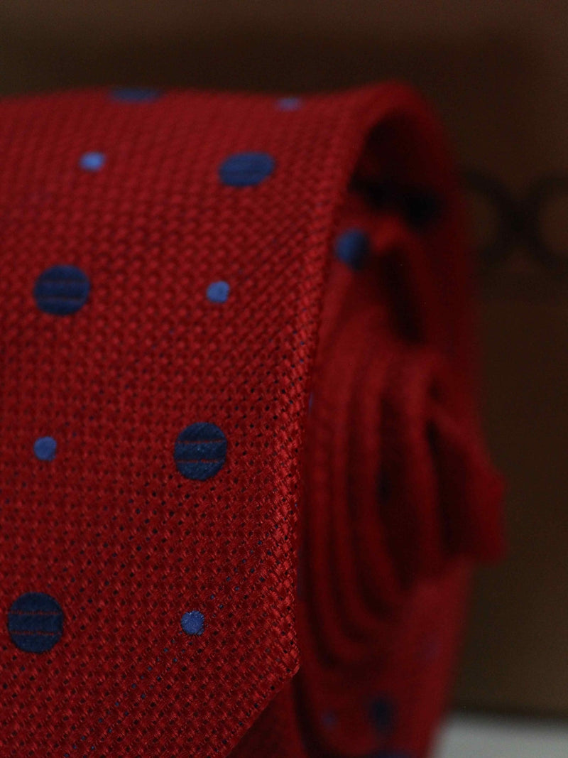 Red Polka Skinny Necktie - TOSSIDO