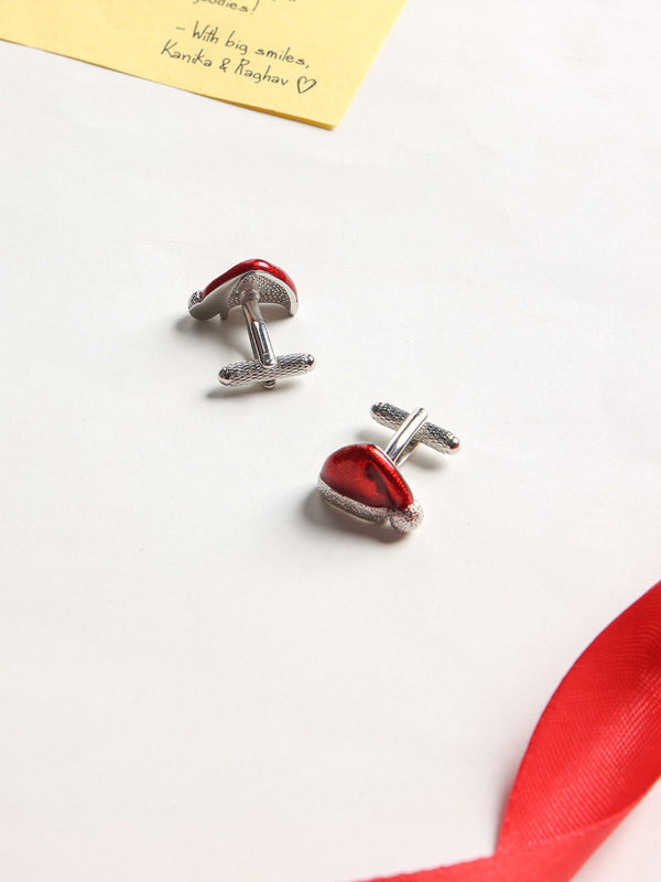 Red Santa's Cap Cufflinks - TOSSIDO