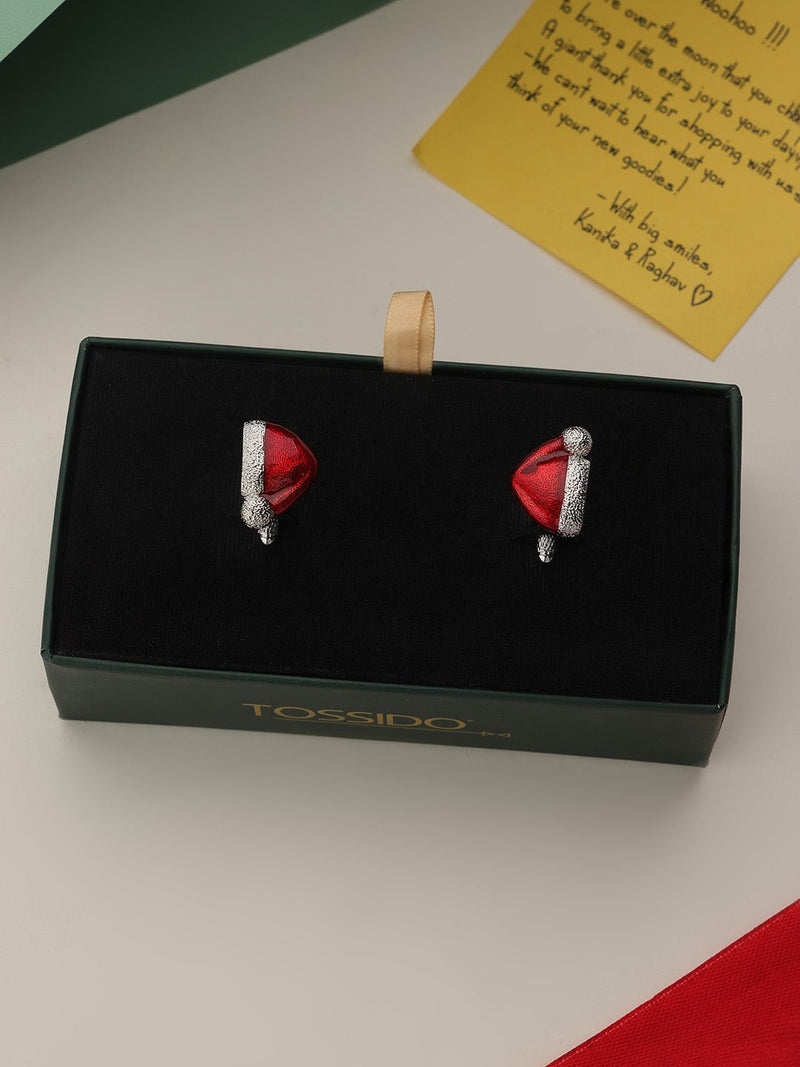 Red Santa's Cap Cufflinks - TOSSIDO