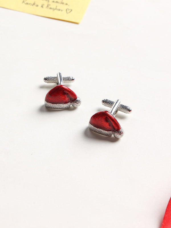 Red Santa's Cap Cufflinks - TOSSIDO
