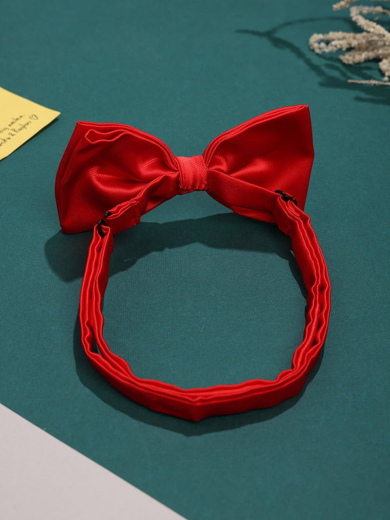 Red Satin Poly Bow Tie - TOSSIDO