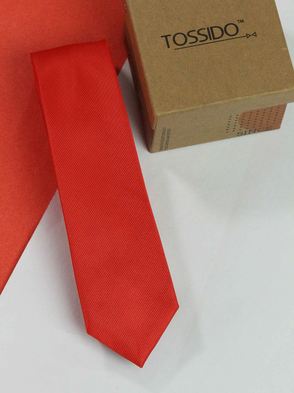 Red Skinny Necktie - TOSSIDO
