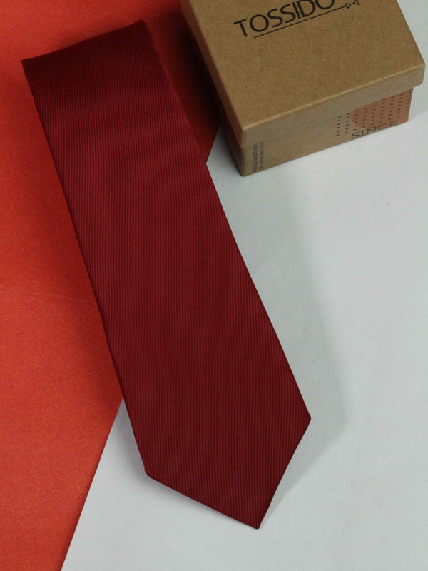 Red Solid Necktie - TOSSIDO