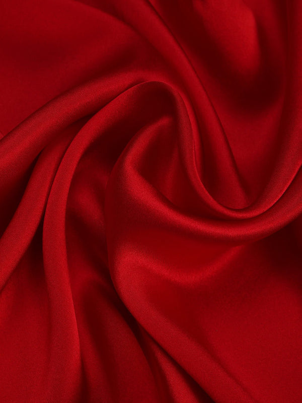 Red Solid Silk Pocket Square - TOSSIDO