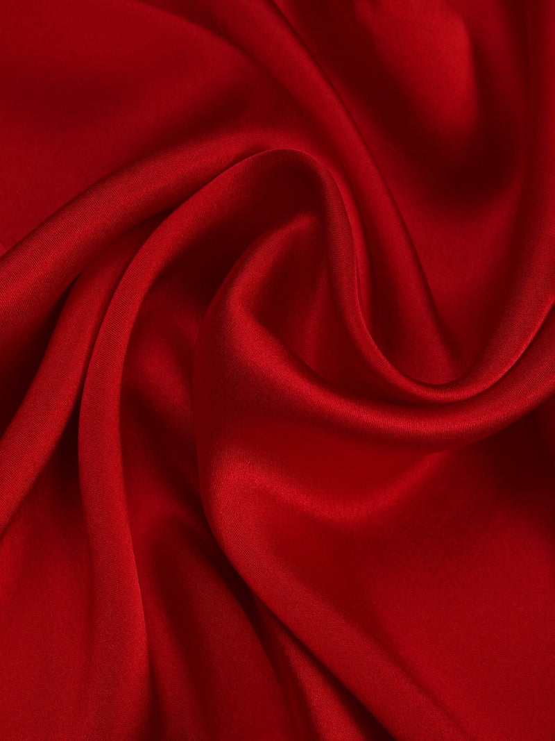 Red Solid Silk Pocket Square - TOSSIDO