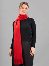 Red Solid Woolen Muffler - TOSSIDO