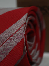 Red Stripe Skinny Necktie - TOSSIDO