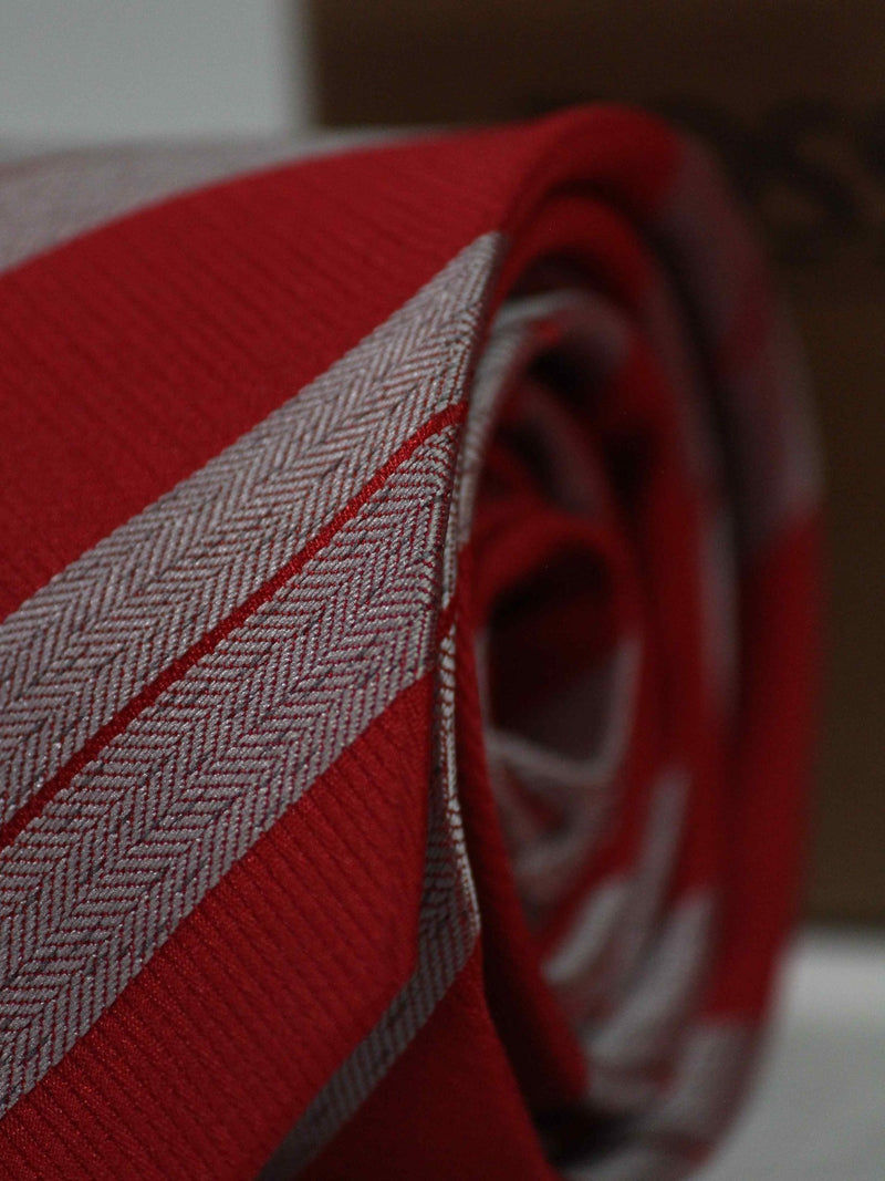 Red Stripe Skinny Necktie - TOSSIDO