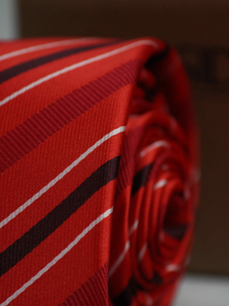 Red Stripe Skinny Necktie - TOSSIDO