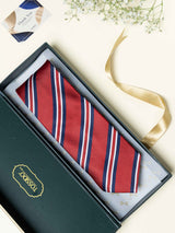 Red Stripes Broad + Long Necktie - TOSSIDO