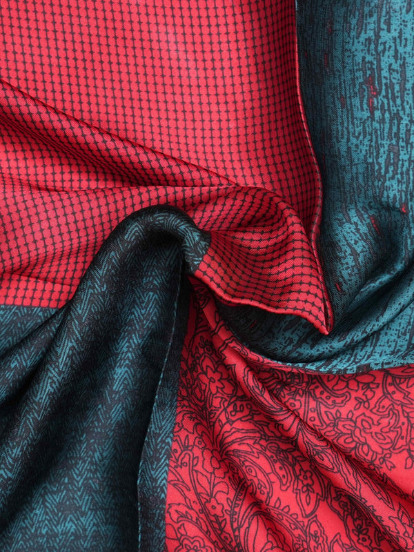 Red & Teal Geometric Neckerchief - TOSSIDO