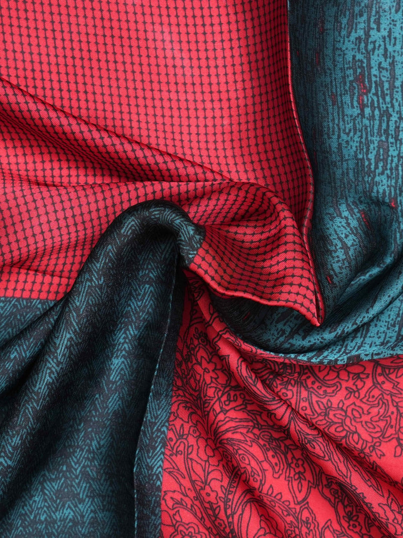 Red & Teal Geometric Neckerchief - TOSSIDO