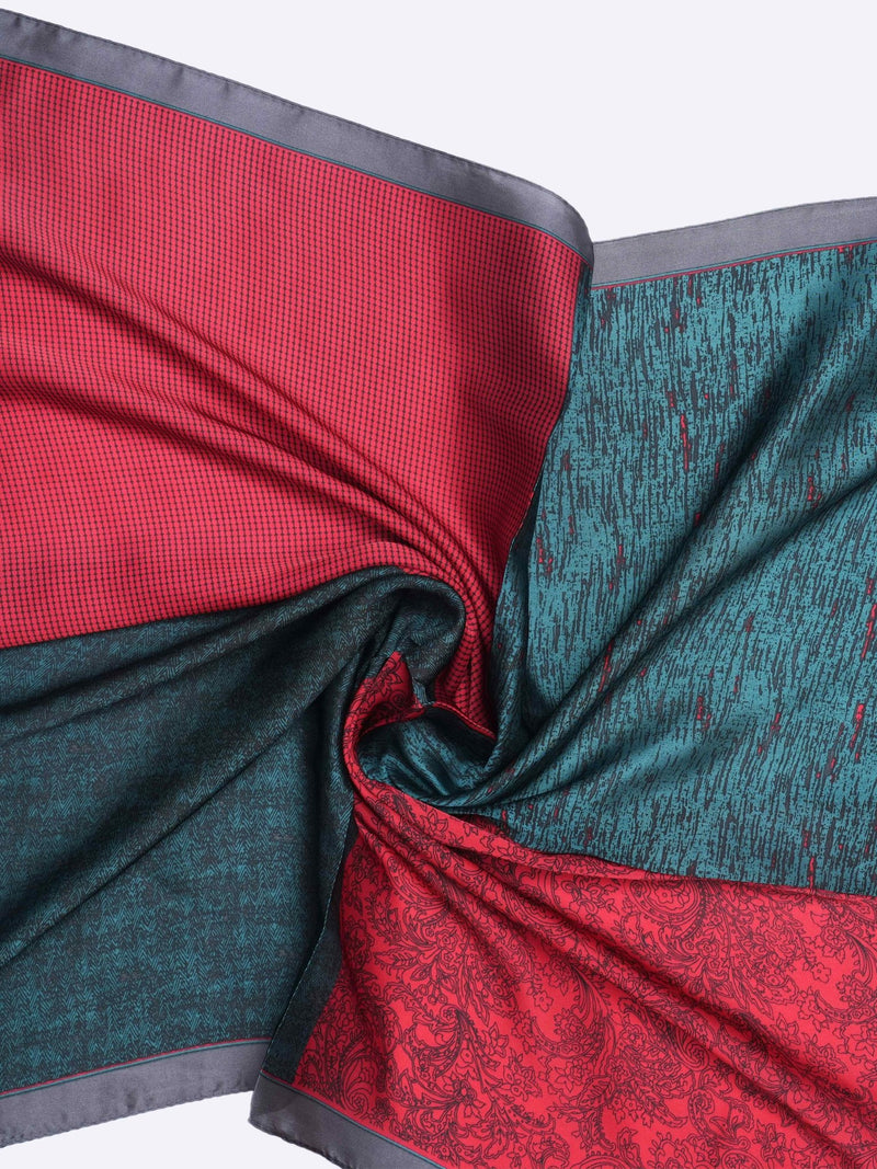 Red & Teal Geometric Neckerchief - TOSSIDO