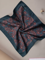 Red & Teal Paisley Pocket Square - TOSSIDO