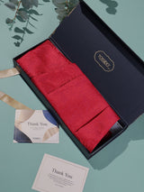 Red Textured Paisley Woven Cravat & Pocket Square Set