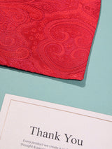 Red Tonal Paisley Woven Cravat & Pocket Square Set - TOSSIDO