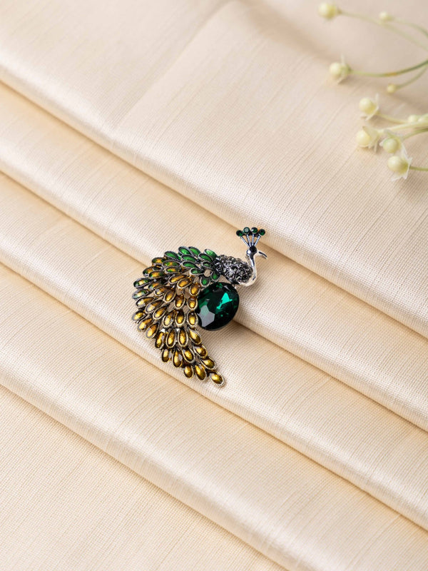 Regal Peacock Brooch - TOSSIDO