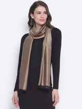 Reversible Modal Silk Stole – Mocha & Cocoa Brown - TOSSIDO
