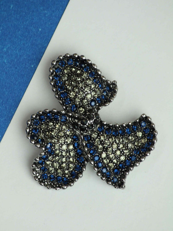 Rhinestone Floral Brooch - TOSSIDO