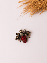 Crimson Bee Brooch