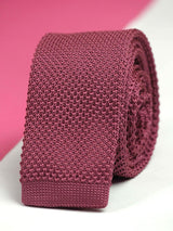 Rogue Pink Solid Knitted Necktie - TOSSIDO