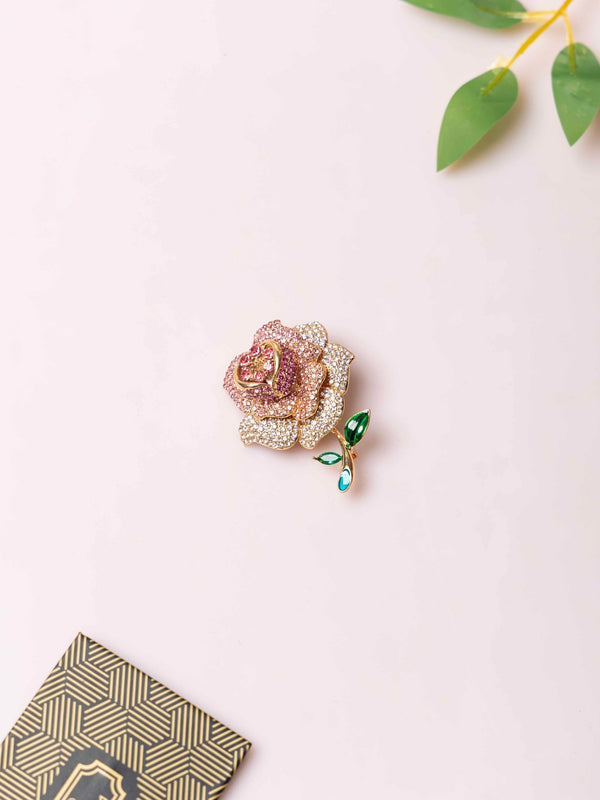Rose Crystal Brooch - TOSSIDO