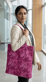 Rose Pink Script Tote - TOSSIDO