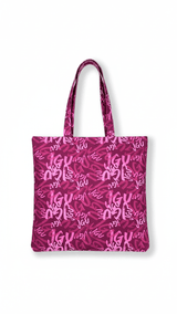 Rose Pink Script Tote - TOSSIDO