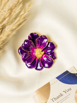 Royal Bloom Purple Flower Brooch - TOSSIDO