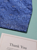 Royal Blue Paisley Woven Cravat & Pocket Square Set - TOSSIDO
