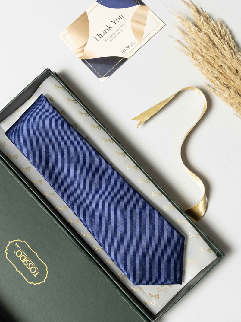 Royal Blue Pure Silk Necktie (Teflon Coated) - TOSSIDO