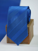 Royal Blue Stripe Woven Necktie - TOSSIDO