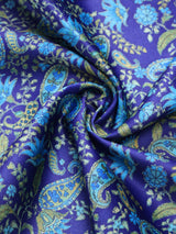 Royal Purple Paisley Printed Pocket Square - TOSSIDO