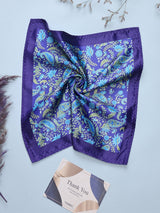 Royal Purple Paisley Printed Pocket Square - TOSSIDO