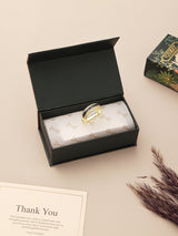 Royal Sapphire Gold Pavé Necktie Ring - TOSSIDO